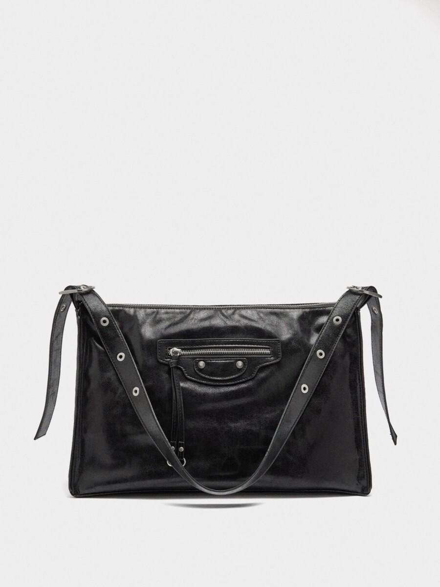 Bolso De Mano De Efecto Envejecido negro