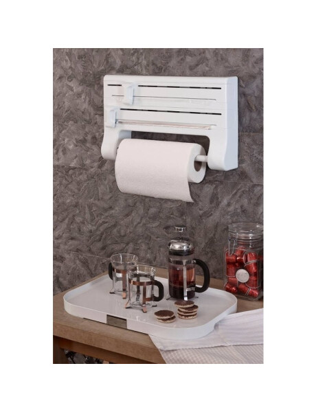 PORTA ROLLO TRIPLE DE PARED 38X8.5X25.5CM BLANCO PORTA ROLLO TRIPLE DE PARED 38X8.5X25.5CM BLANCO