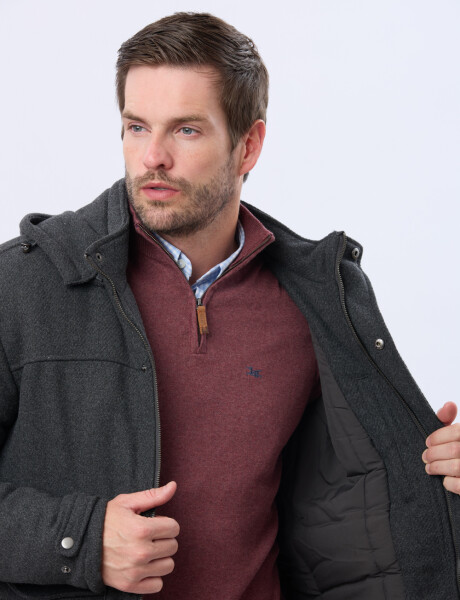 SACO DE PAÑO CON CAPUCHA Gris