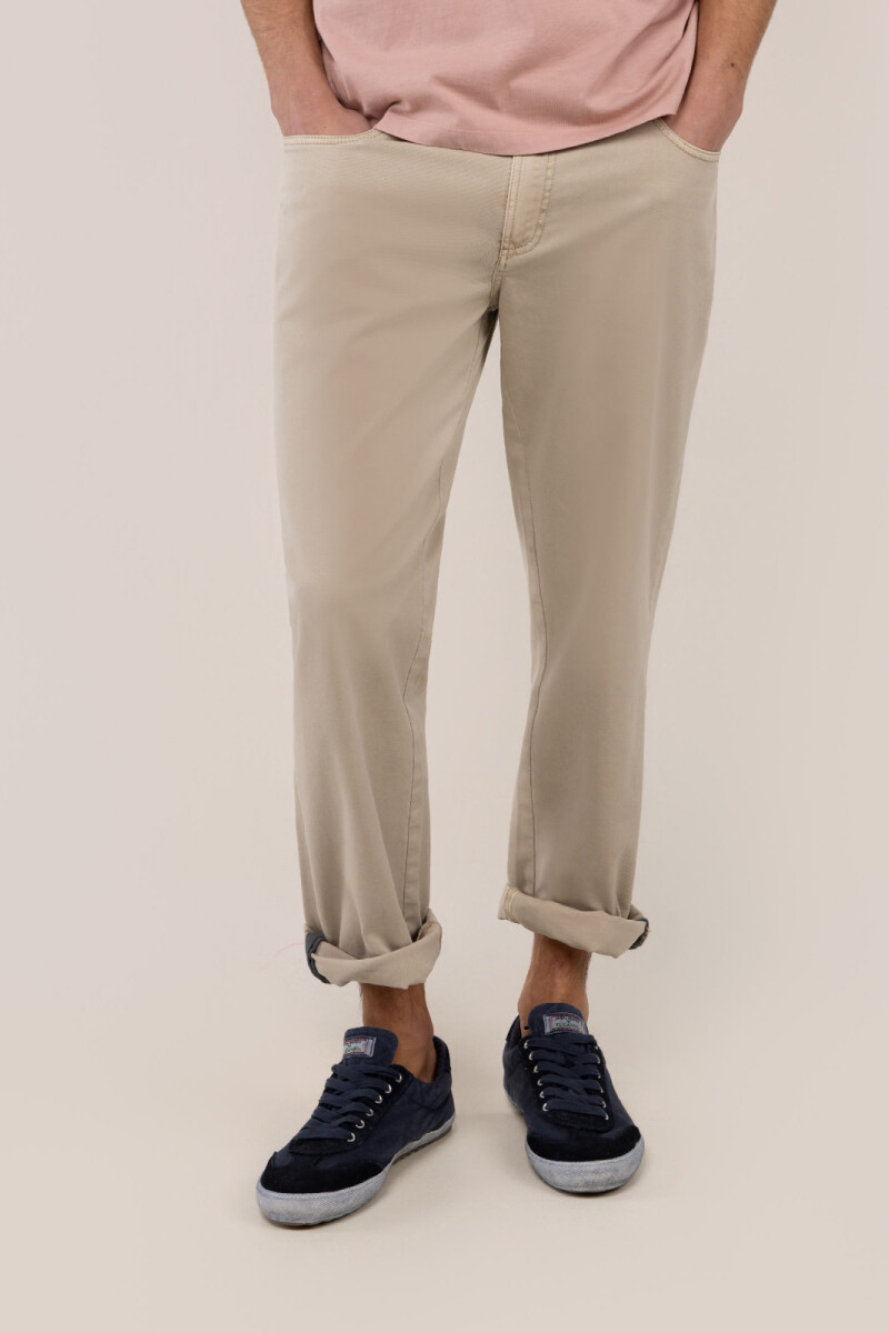 Pantalón 5 Bolsillos Beige