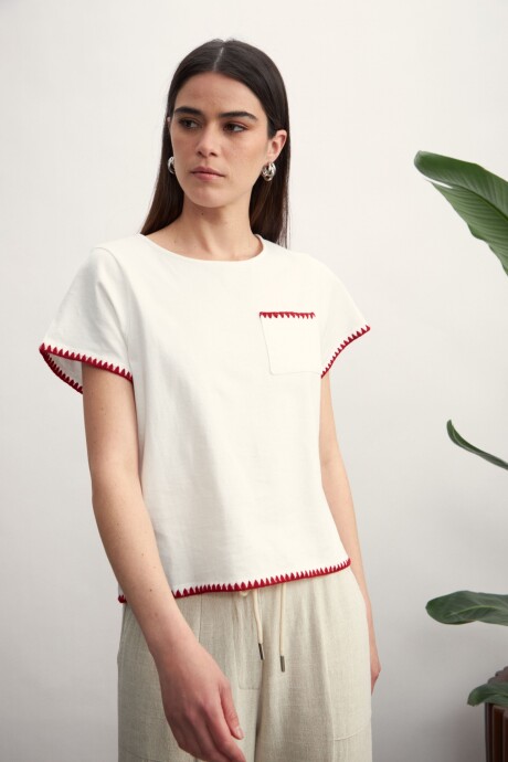 Remera Gloria Blanco/Bord�