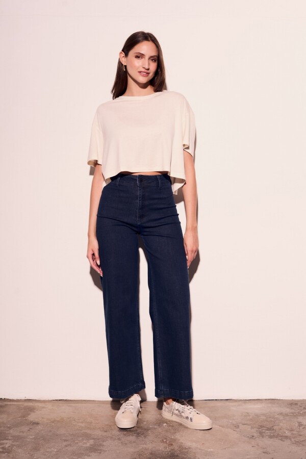 Remera Con Lino Crop Arena