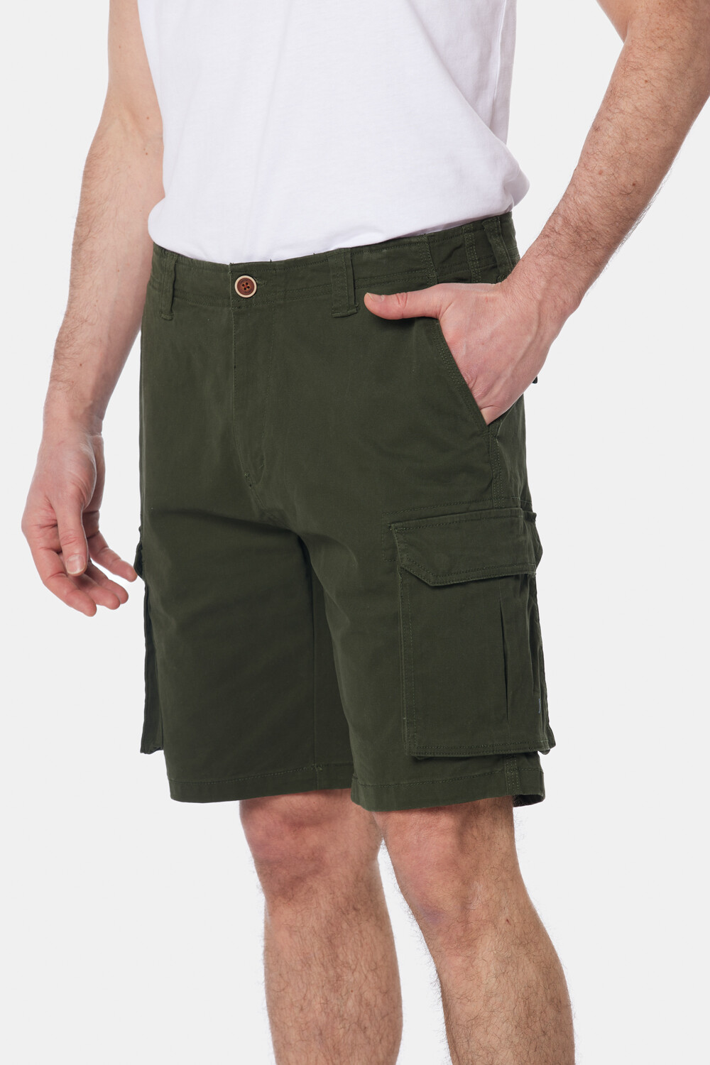 BERMUDA CARGO CON SPANDEX Verde