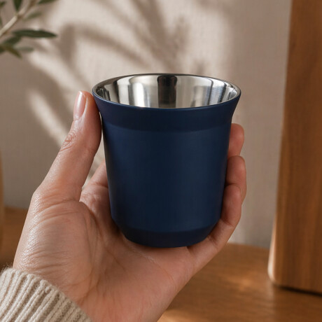 Taza pocillo de acero doble pared - 160ml Azul
