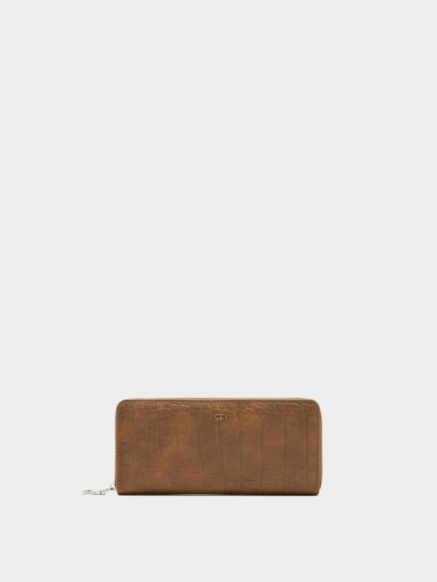 Cartera Con Grabado Animal L camel