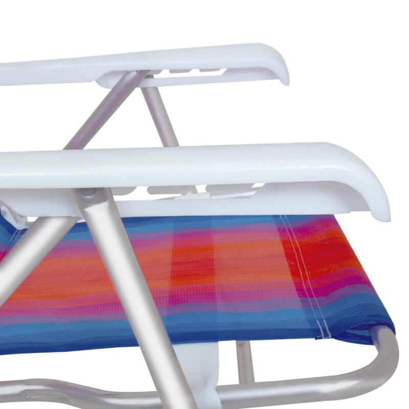Silla reclinable 4 posiciones aluminio NARANJA/AZUL