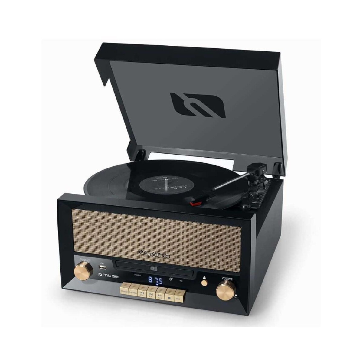 Bandeja De Vinilo Muse Mt110b Para Cd Y Vinilo Con Bt Y Radio 