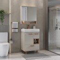 MUEBLE DE BAÑO MODELO MARIANA CON PIES 60 COLOR NUDE CON CATEDRAL Mueble De Baño Modelo Mariana Con Pies 60 Color Nude Con Catedral