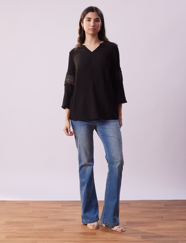Blusa Manga Calada NEGRO