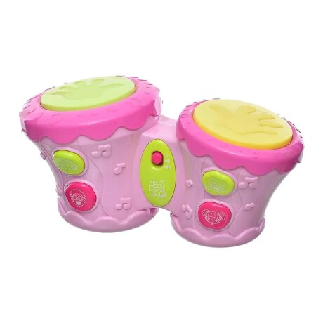 Tambor Doble Africano Música Luz Sonido Juegos Bebés Huanger Rosa