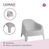 Silla Plastico Skarpo Jardin Liso Gris