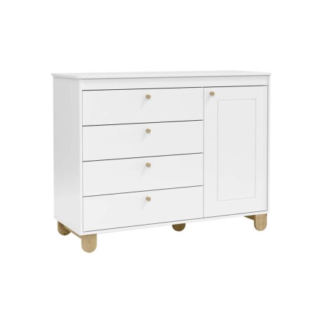 CÓMODA ZUPPY 20086 4C/1P MDF-Y-MADERA NATURAL-BEIGE