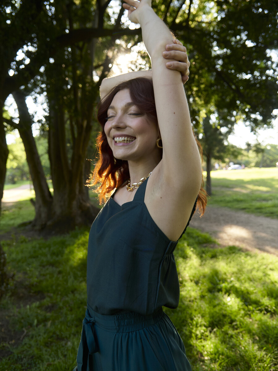 Musculosa lino - verde 