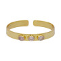 Pulsera Rigida Karvik Cuarzo Rosado Plata 925 Y Baño De Oro 0