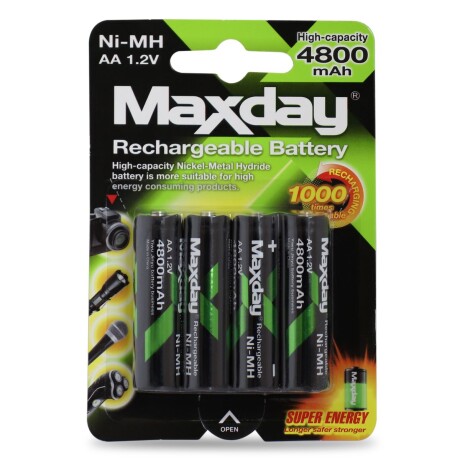 Pilas Maxday Pack X4 Aa Recargable 4800MAH 001