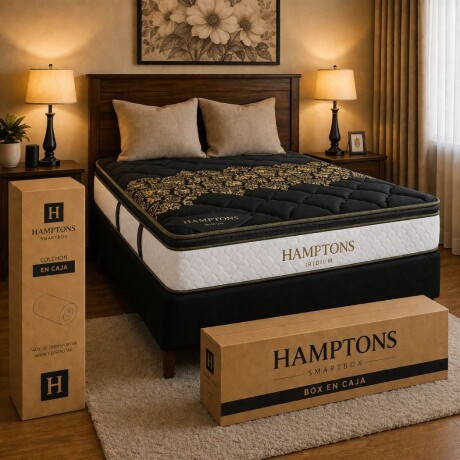 Sommier 2 plazas HAMPTONS Hybrid Iridium Negro