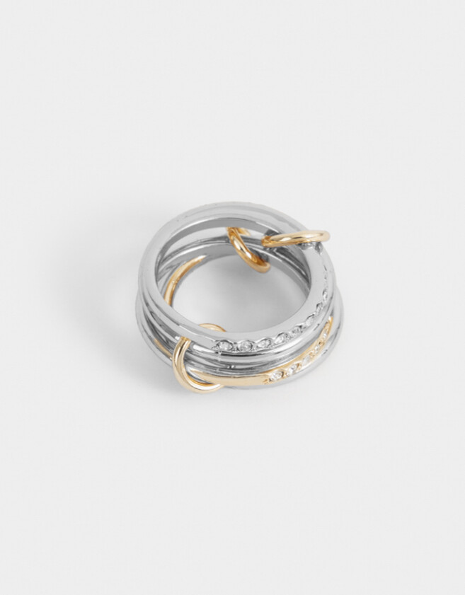 Anillos Medianos y Grandes Con strass Anillo De Metal Con Strass - Dorado