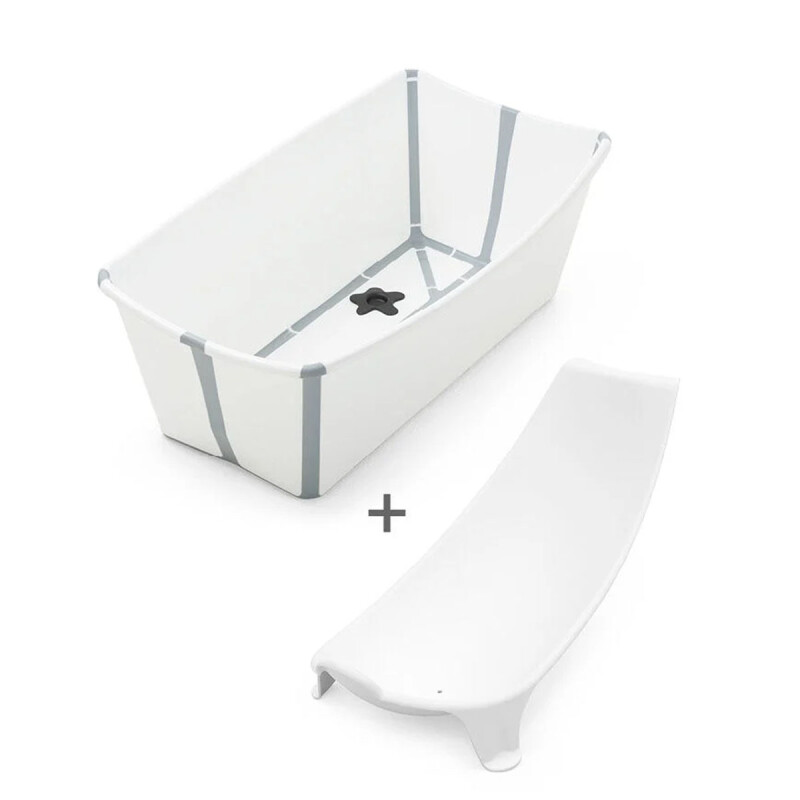 Baño Plegable Flexi Bath Blanco / Gris + Soporte Cuchara Stokke Baño Plegable Flexi Bath Blanco / Gris + Soporte Cuchara Stokke