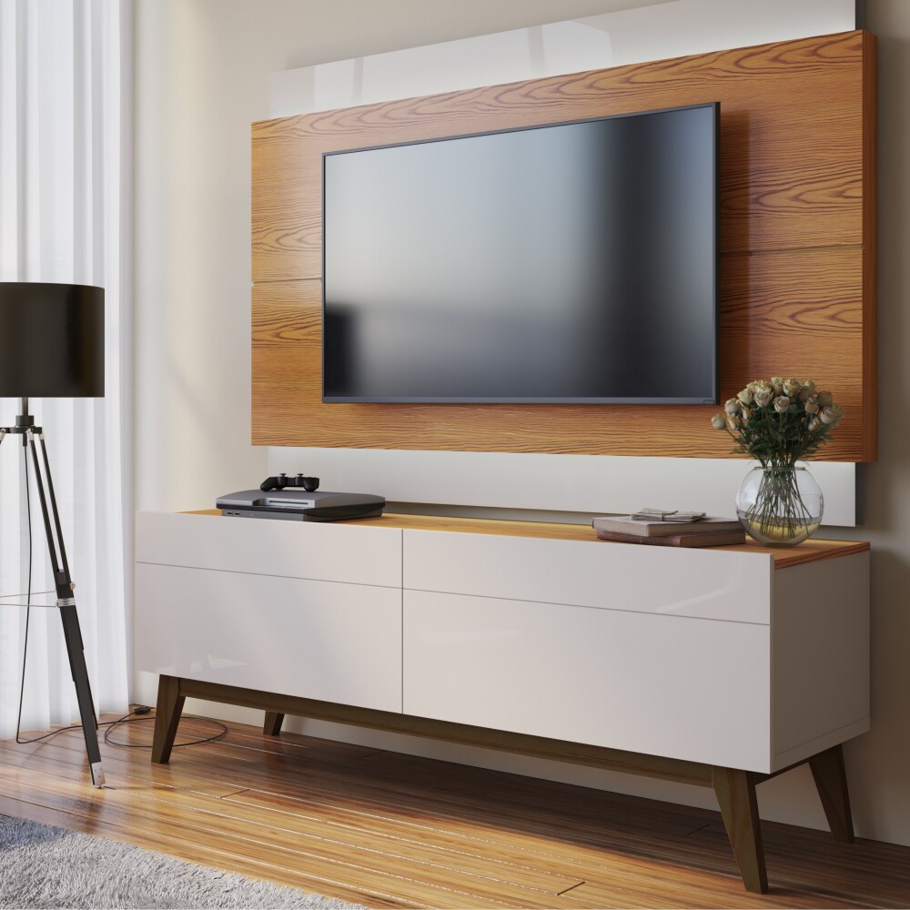 Rack para TV - Stand Classic 1.4 - Linea Manhattan Natural/Blanco