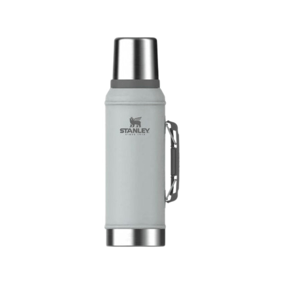 Termo Stanley Classic 950 ml con Manija y Tapón Cebador - Plateado 