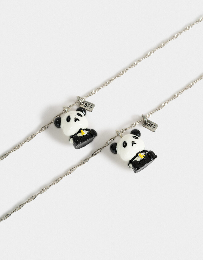 Collares para compartir Animalito Set De Collares Para Compartir - Plateado