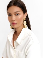 Pendientes Largos Maxi De Brass dorado