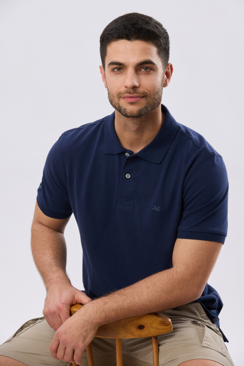 REMERA POLO LISA PIQUÉ - Azul 
