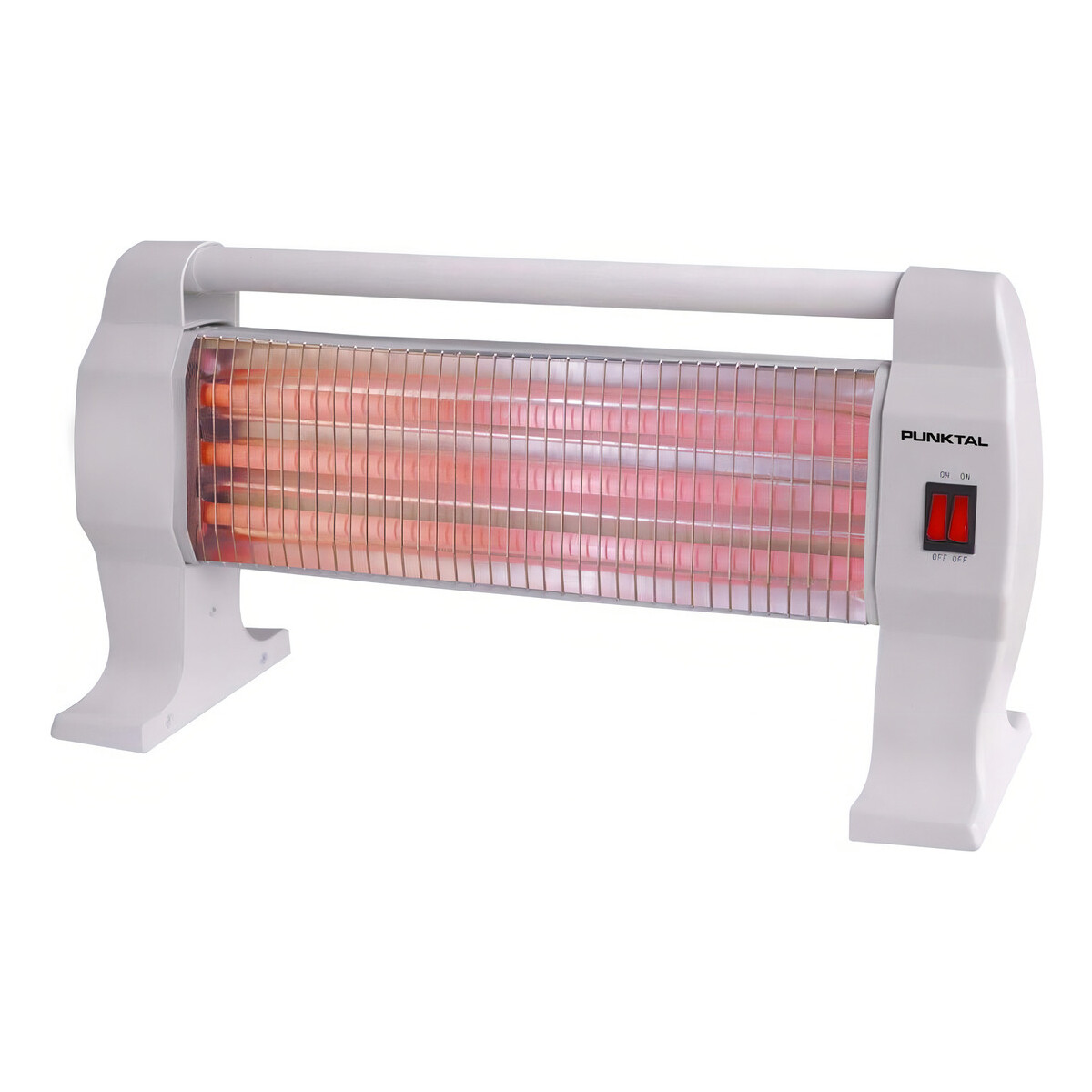 Estufa De Cuarzo Punktal 3 Tubos 400w 800w 1200w Color Blanco 