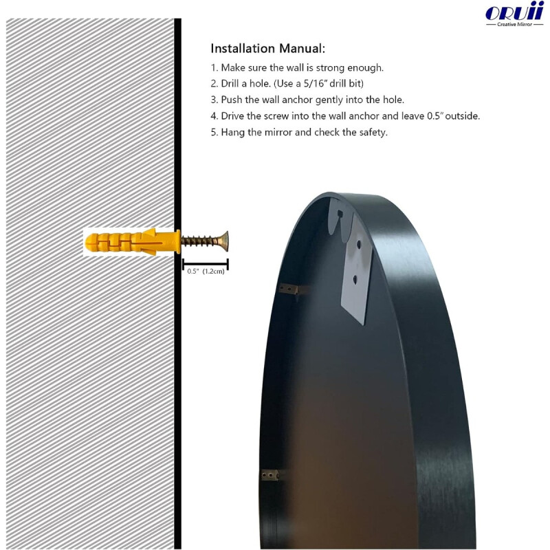 Espejo Redondo Circular 30 Cm Marco Hierro Negro Negro