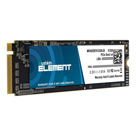 Mushkin - Disco Sólido Element MKNSSDEV512GB-D8 - 512GB. M.2 (2280). PCIE3.0X4. 2000 Mb/s Lectura / 001