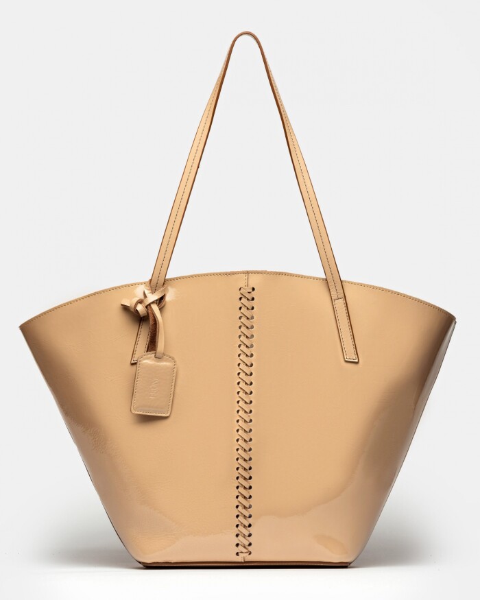 Shopper Neo Craft en cuero charol Camel