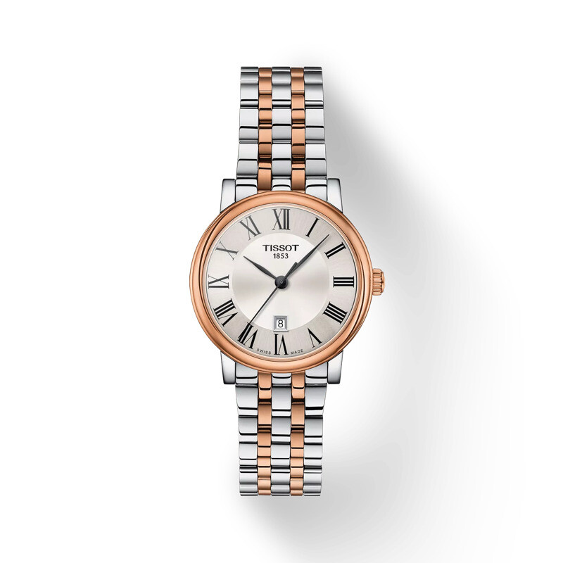 Reloj Tissot T1222102203301 Carson Premium Lady en acero para dama Rosé