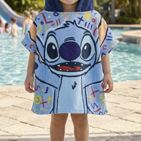 Bata Poncho Infantil Stitch 100% Algodón 70 x 58 U
