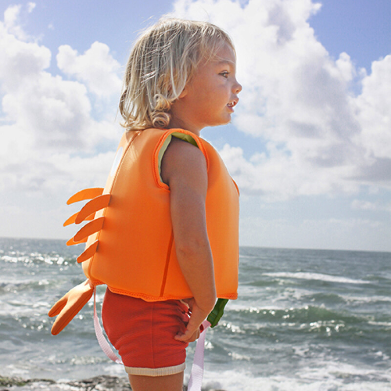 CHALECO Chaleco Salvavidas 3-6 Ocean Modelo Sonny The Sea Creature Neon Orange