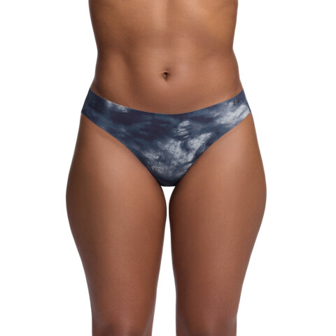 UA PURE STRETCH NO SHOW THONG-PRINT 3PK-BLU GRY-044