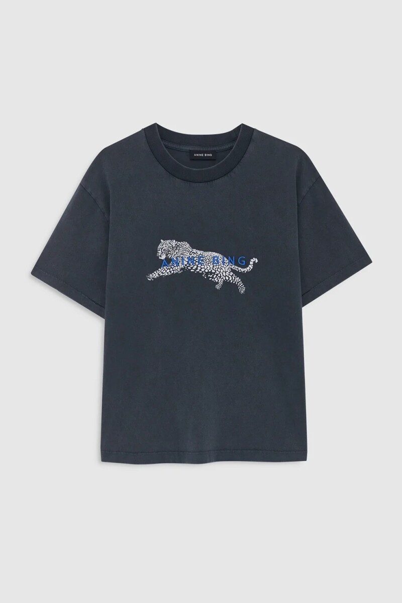 REMERA CADE LEOPARD Negro