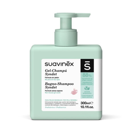 Gel Shampoo Syndet Sin Jabón p/Piel Pelo Bebé Suavinex 300Ml Verde