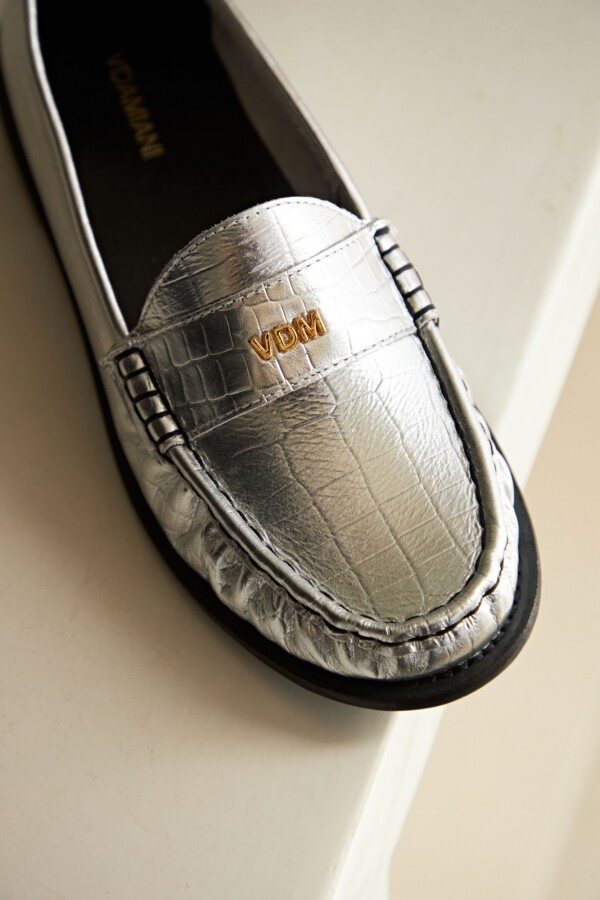 Mocasín Croco Silver