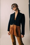 Blazer Office Lana Negro Y Camel