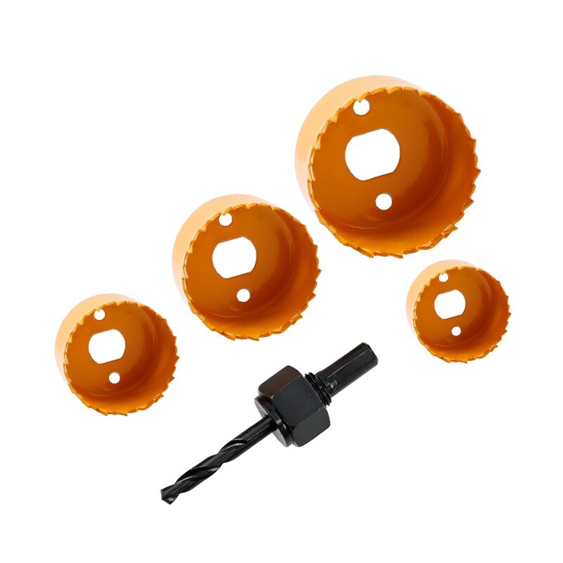 DINGQI JUEGO 5 PIEZAS SIERRA COPA 32-38-44-54MM + MANDRIL Dingqi Juego 5 Piezas Sierra Copa 32-38-44-54mm + Mandril