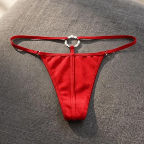 Tanga Cola Less Con Aro Metálico Rojo