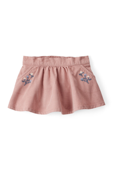 Pollera de pana, rosada Sin color