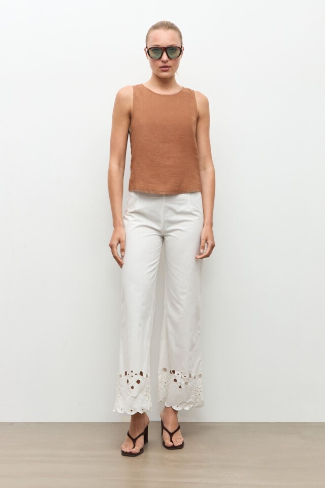 Blusa 100% Lino camel