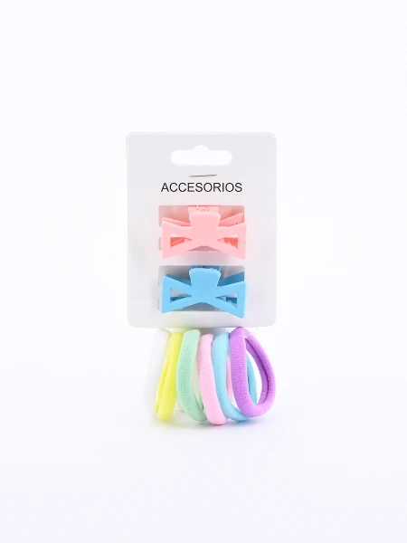 PINZA Y COLEROS PACK X 8 MULTICOLOR