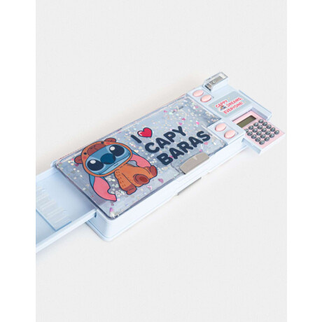 Cartuchera Retro ''stitch Capybara'' Azul Celeste