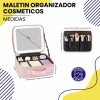 Maletín organizador de Comesticos con Espejo Led Rosado Maletín organizador de Comesticos con Espejo Led Rosado
