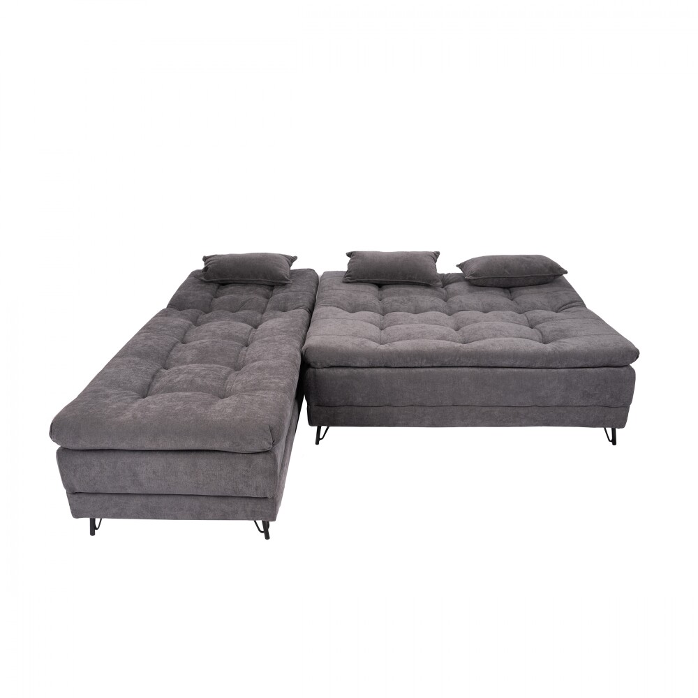 Sillón Cama con Chaise Izquierdo y derecho - Nice Chumbo Steel