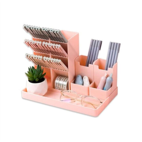 Organizador para útiles múltiples divisiones Rosado