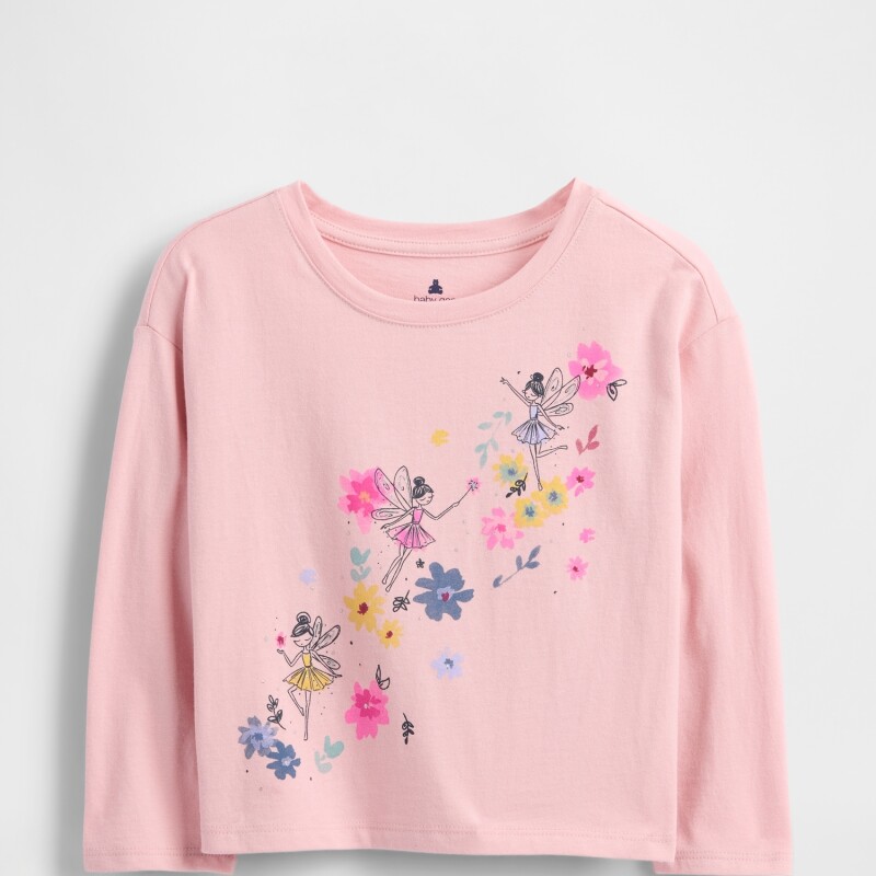 SEPT BF LS GRAPHIC TEE PURE PINK