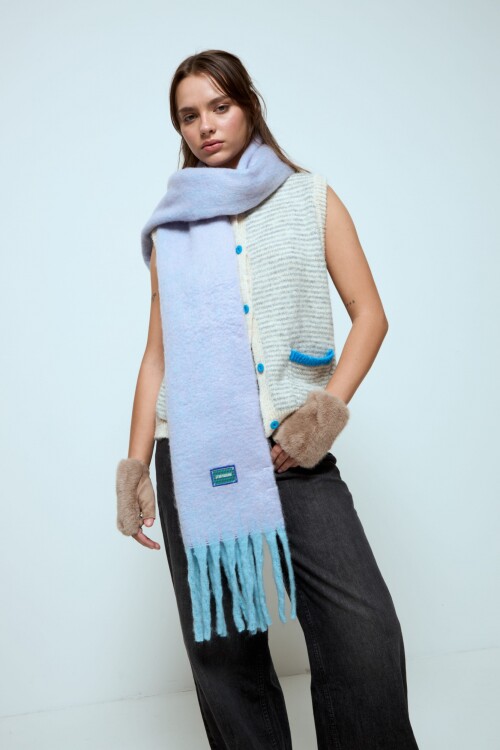 Bufanda bicolor lila